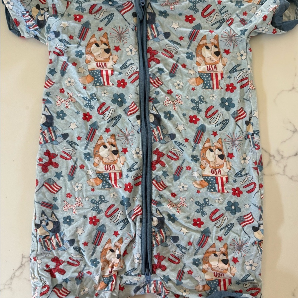 Bubbly Bamboo Romper with bluey & bingo